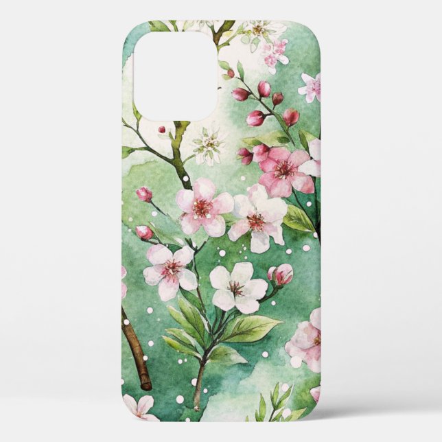 Coques Case-Mate iPhone Watercolor Cherry Blossoms (Verso)