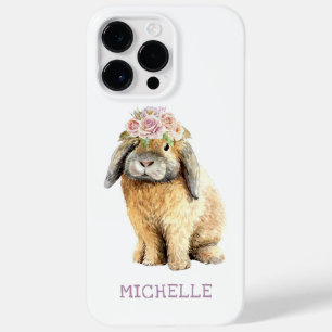 Coque Case-Mate iPhone Watercolor Floral Bunny Rabbit Personalized