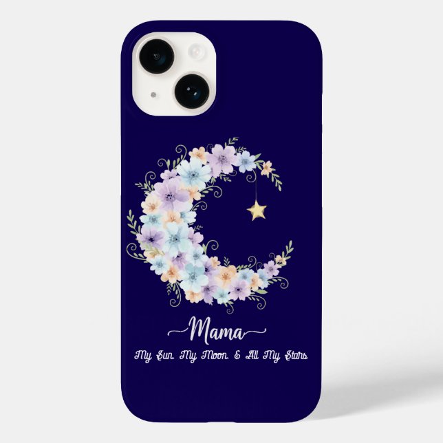 Coques Case-Mate iPhone Watercolor Floral Moon Mama (Verso)