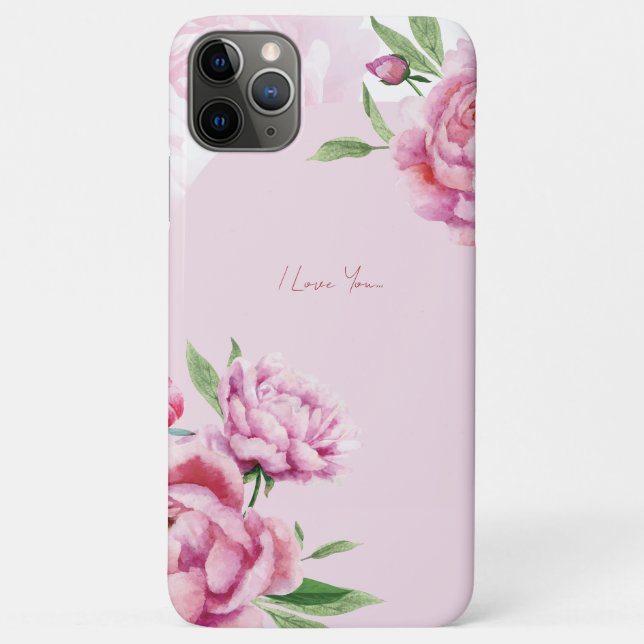 Coques Case-Mate iPhone Watercolor Pink Peony Floral (Dos)