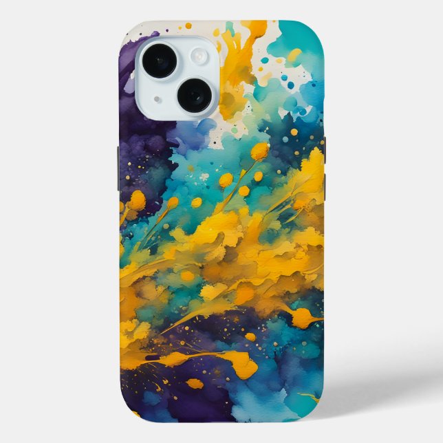 Coques Case-Mate iPhone Watercolor Splashes Background (Verso)