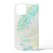 WaVe Abstrait Turquoise Personnalisé Art IPhone