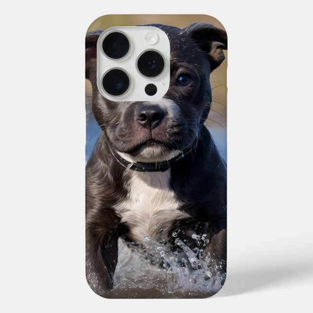 Coques Case-Mate iPhone "Wave Chaser : Un chiot robuste en jeu dans l'océa (Verso)