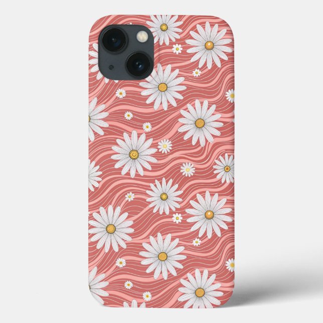 Coques Case-Mate iPhone Wavy Pink Daisies (Verso)