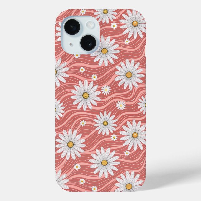 Coques Case-Mate iPhone Wavy Pink Daisies (Verso)