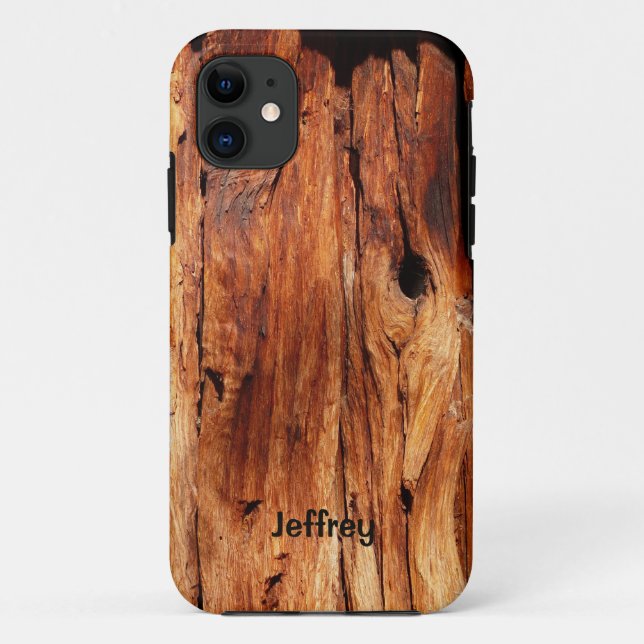Coques Case-Mate iPhone Weathered Wood Siding (Faux), Name,  (Dos)