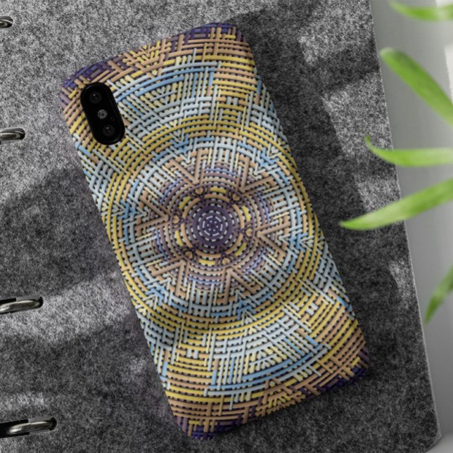 Coques Case-Mate iPhone Weave Mandala Blue and Yellow (Créateur téléchargé)