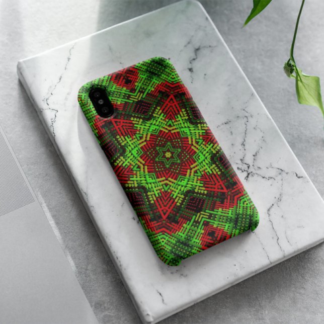Coques Case-Mate iPhone Weaver Mandala vert et rouge (Créateur téléchargé)