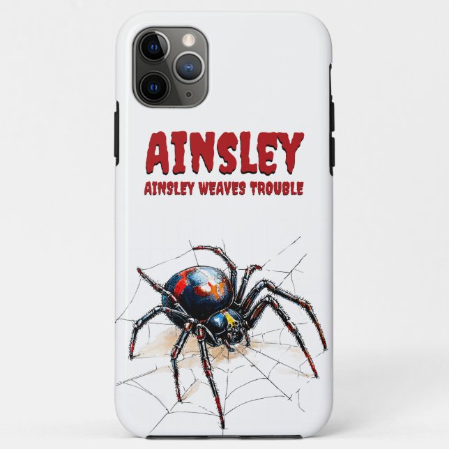 Coques Case-Mate iPhone Weaves Trouble Spider Funny Design Déplaisant (Dos)