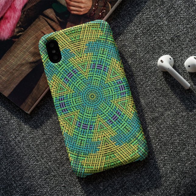 Coques Case-Mate iPhone Weer Mandala jaune vert et bleu (Créateur téléchargé)
