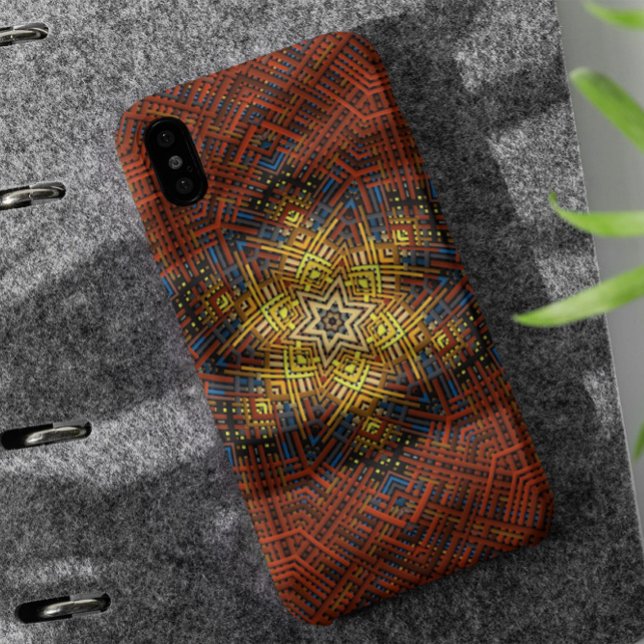 Coques Case-Mate iPhone Weer Mandala orange jaune et bleu (Créateur téléchargé)