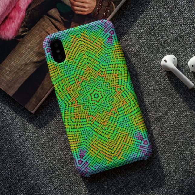 Coques Case-Mate iPhone Weer Mandala Orange Vert et Bleu (Créateur téléchargé)