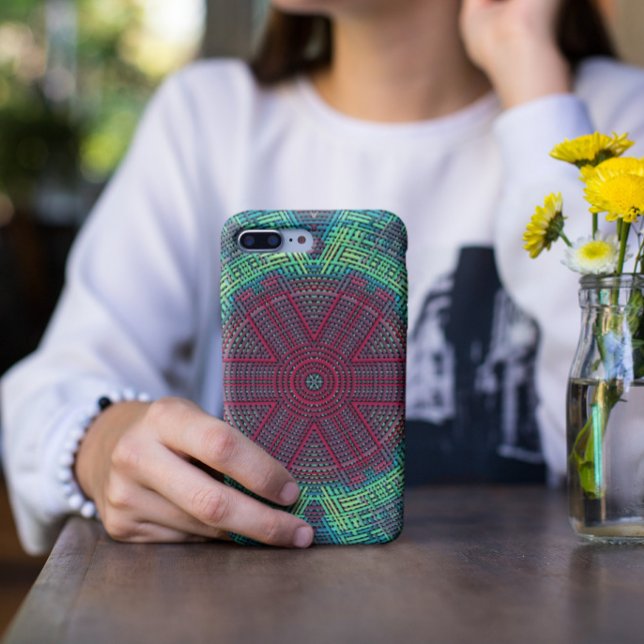 Coques Case-Mate iPhone Weer Mandala Vert Bleu et Rouge (Créateur téléchargé)