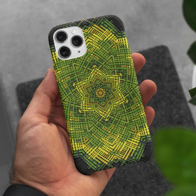 Coques Case-Mate iPhone Weer Mandala vert jaune et noir (Créateur téléchargé)