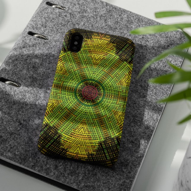 Coques Case-Mate iPhone Weer Mandala vert jaune et rouge (Créateur téléchargé)