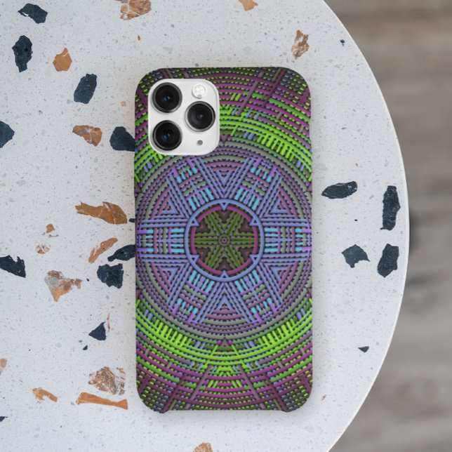 Coques Case-Mate iPhone Weer Mandala vert violet et bleu (Créateur téléchargé)