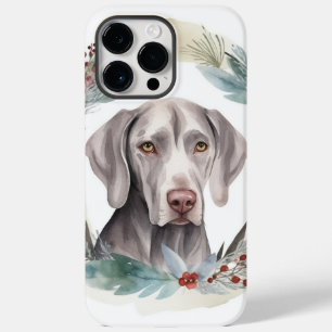 Coque Case-Mate iPhone Weimaraner Christmas Wreath Festive Pup