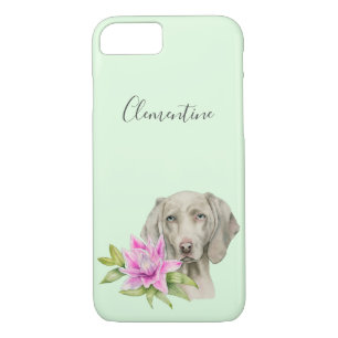 Coque Case-Mate Pour iPhone Weimaraner Dog and Lily Watercolor  Ajouter votre