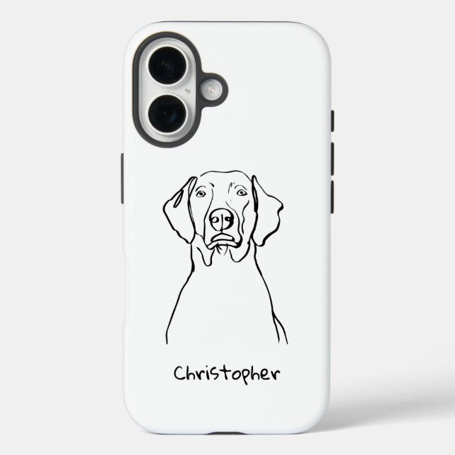 Coques Case-Mate iPhone Weimaraner élégant : votre texte, votre style (Verso)