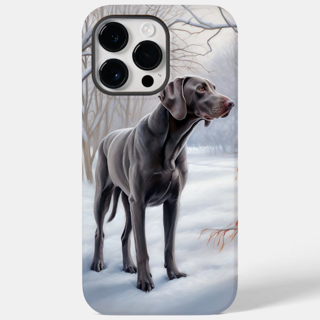 Coques Case-Mate iPhone Weimaraner Laisser Neige Noël (Verso)