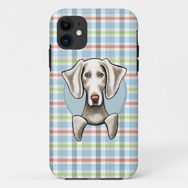 Coques Case-Mate iPhone Weimaraner Pale Plaid (Dos)