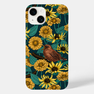 Coque Case-Mate iPhone Wens et fleurs sur bleu foncé