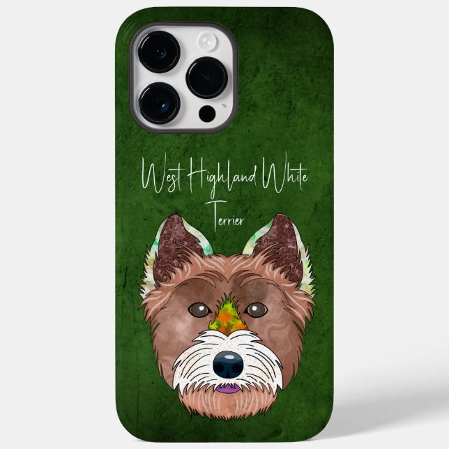 Coques Case-Mate iPhone West Highland White Terrier Visage laid (Verso)