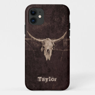 Case-Mate iPhone Case Western Bull Skull Pays Brown Beige Vieux Russe