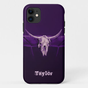 Case-Mate iPhone Case Western Bull Skull violet vieux Russe