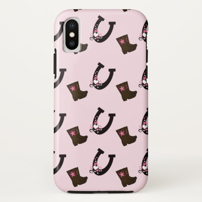 Coques Case-Mate iPhone Western Cowboy Boots Horseshoes Cellulaire (Dos)