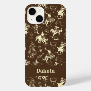 Coque Case-Mate iPhone Western Cowboy Rodeo Personnalisé Dark Brown