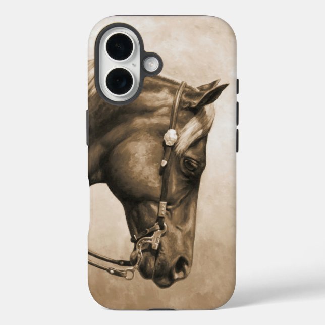 Coques Case-Mate iPhone Western Ranch Horse Vieux Photo Sepia (Verso)