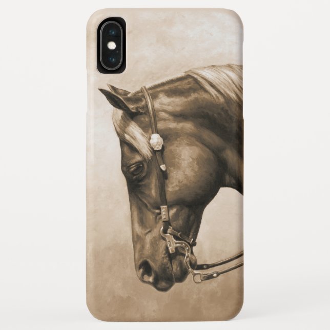 Coques Case-Mate iPhone Western Ranch Horse Vieux Photo Sepia (Dos)