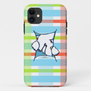Etui iPhone Case-Mate Westie Chien à l'intérieur de Plaid