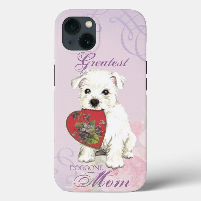 Coques Case-Mate iPhone Westie Heart Maman (Verso)