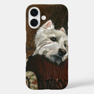 Coque Pour iPhone 16 Westie sur canapé