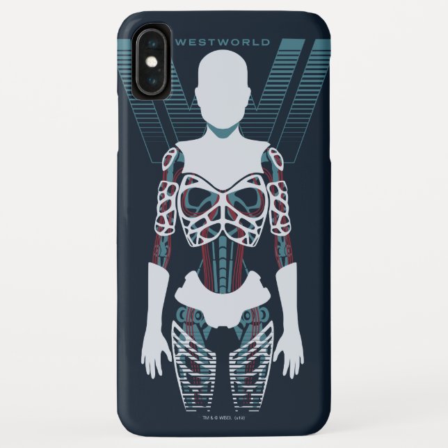 Coques Case-Mate iPhone Westworld | Squelette Android sur logo (Dos)
