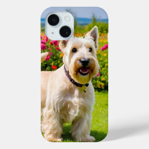 Coque Case-Mate iPhone Wheaten Scottish Terrier jouant dans Flowers Grass