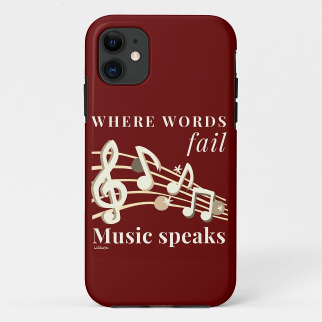 Coques Case-Mate iPhone WHERE WORDS FAIL MUSIC PARLE un don inspirant (Dos)