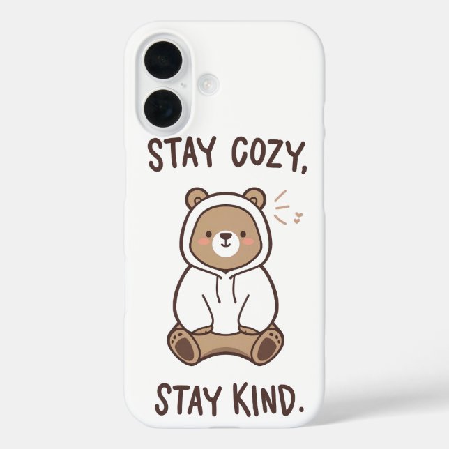 Coques Case-Mate iPhone Whimsical Bear with Positive Kindness Quote (Verso)