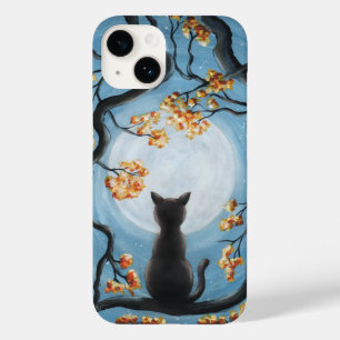 Coque Case-Mate iPhone Whimsical Cat à Tree Full Moon Painting