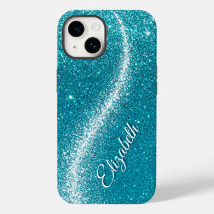 Coque Case-Mate iPhone Whimsical Faux Turquoise Parties scintillant Turqu