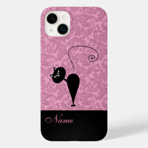 Coque Case-Mate iPhone Whimsical Funny tendance chat noir damask Coque-Ma
