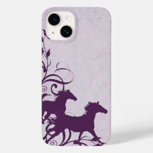 Coque Case-Mate iPhone Whimsical Girly Purple Chevaux sauvages violets