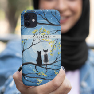 Case-Mate iPhone Case Whimsical Moon with Cats Ajouter un nom