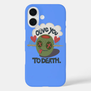 Coque Pour iPhone 16 Whimsical "Olive My Heart" Drôle Visage Design