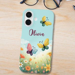 Coque Pour iPhone 16 Whimsical Pastel Butterfly Garden