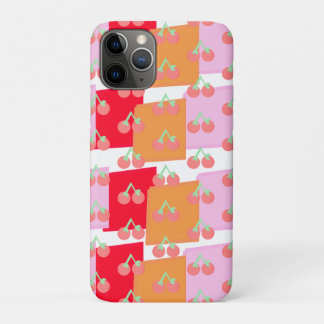 Case-Mate iPhone Case Whimsical Squares Red Orange Pink Cherries