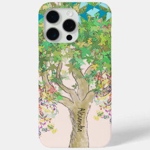 Coque iPhone 15 Pro Max Whimsical Tree Birdcage Bright Color Notes musical