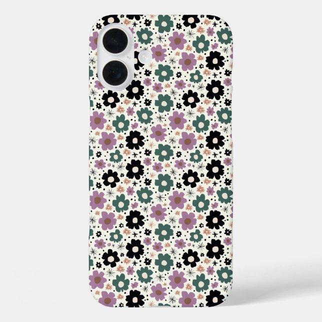 Coques Case-Mate iPhone Whimsy à fleurs vertes et violettes (Verso)